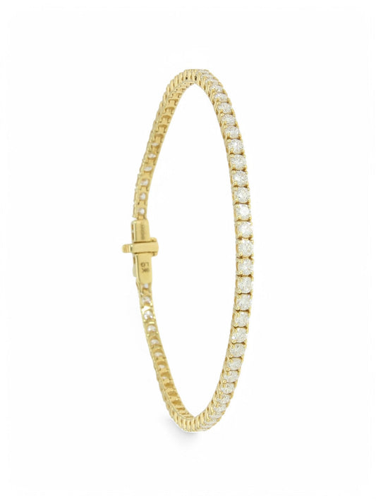 Lab Grown Diamond Bracelet 4.00ct Brilliant Cut in 9ct Yellow Gold