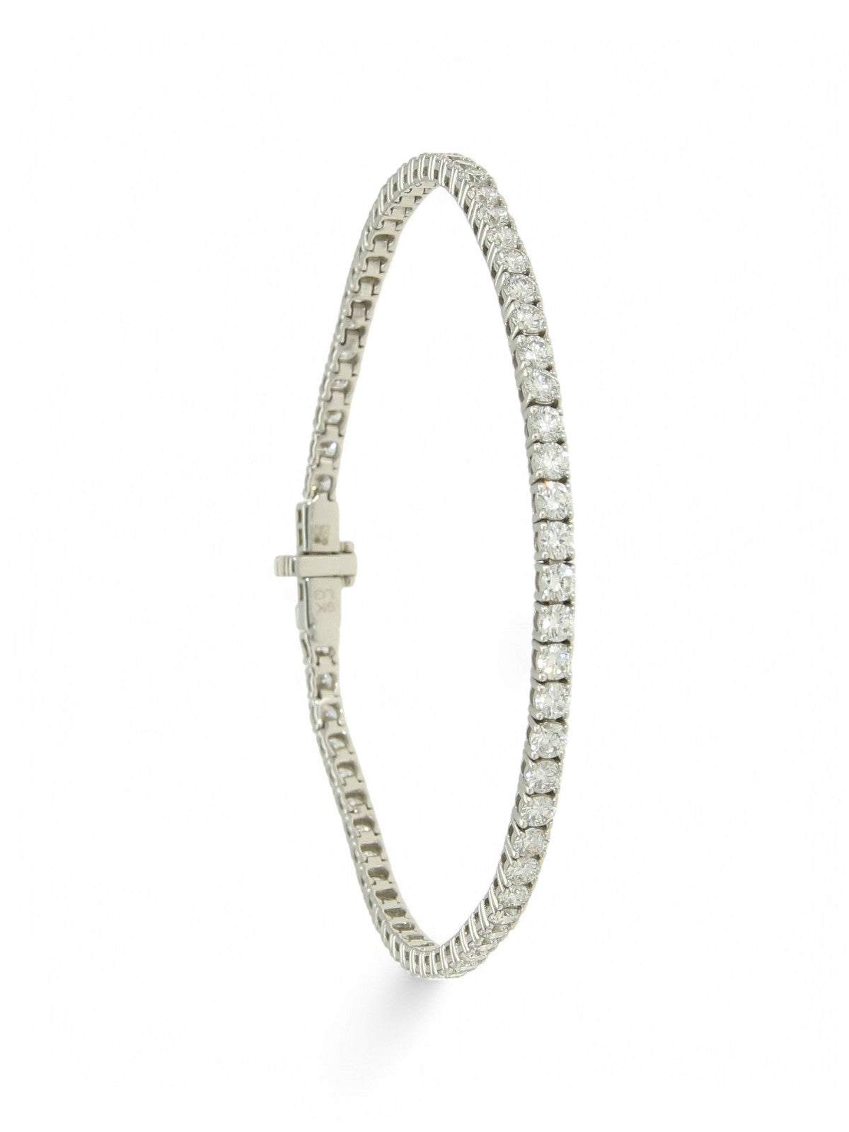 Lab Grown Diamond Bracelet 4.00ct Brilliant Cut in 9ct White Gold