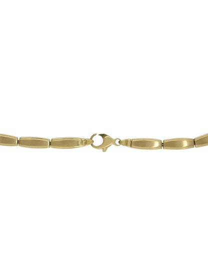 Satin & Polished Oblong Link Necklace 45cm in 9ct Yellow Gold