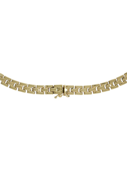 Three Row Brick Necklace in 9ct Yellow Gold