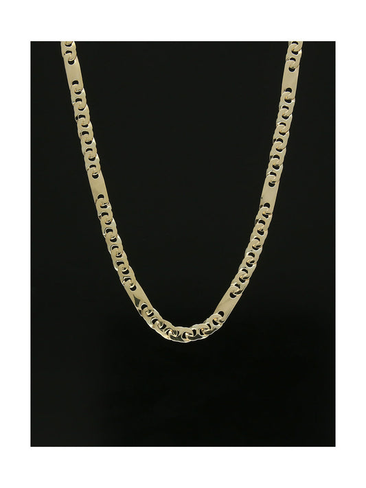 Fancy Flat Link Necklace in 9ct Yellow Gold