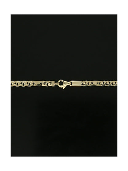 Fancy Flat Link Necklace in 9ct Yellow Gold