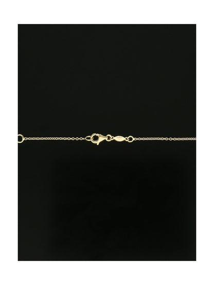 Polished Small Open Circle Station Necklace in 9ct Yellow Gold