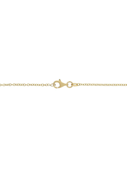 Amethyst and Polished Bead Drop Pendant Necklace in 9ct Yellow Gold