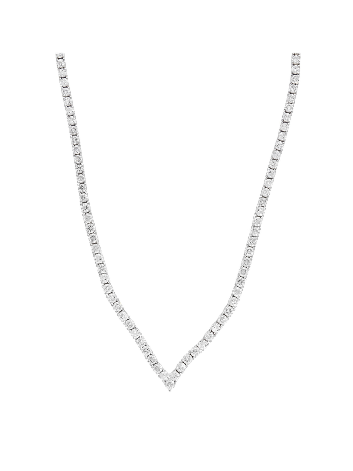 Diamond Line Necklace with 4.73ct of Round Brilliant Diamonds in 18ct White Gold