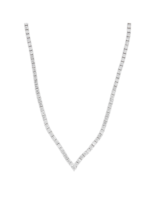 Diamond Line Necklace with 4.73ct of Round Brilliant Diamonds in 18ct White Gold
