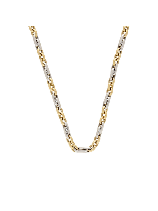 Fancy Link Necklace in 9ct Yellow & White Gold