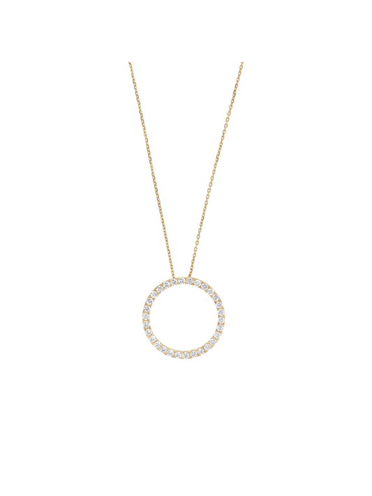 Diamond Circle Pendant with 0.50ct of Round Brilliant Diamonds in 9ct Yellow Gold