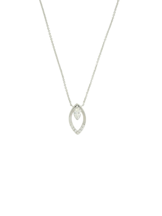 Diamond Marquise Pendant in 9ct White Gold