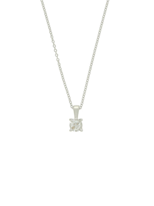 Diamond Round Brilliant Miracle Set Pendant Necklace 0.25ct in 9ct White Gold