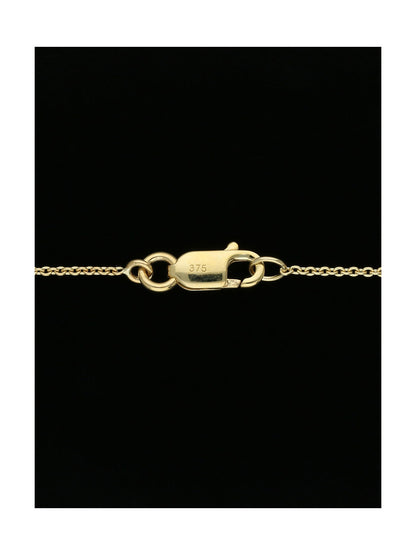Pearl Open Circle Pendant Necklace in 9ct Yellow Gold