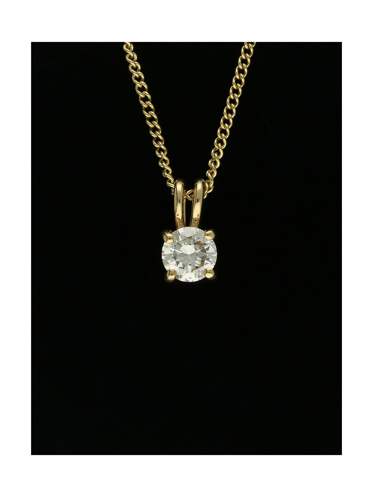 Diamond Round Brilliant 0.50ct Solitaire Pendant Necklace in 18ct Yellow Gold