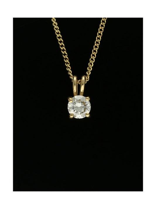 Diamond Round Brilliant 0.50ct Solitaire Pendant Necklace in 18ct Yellow Gold