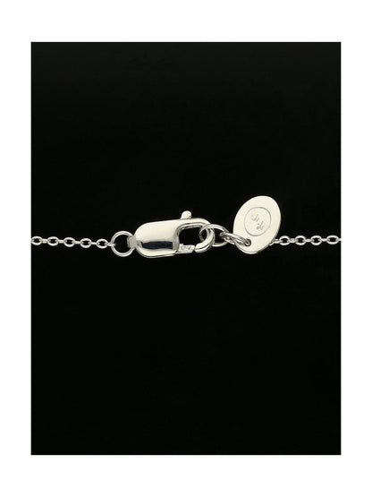 Diamond Round Brilliant Rubover Set Pear Bubble Pendant Necklace in 18ct White Gold