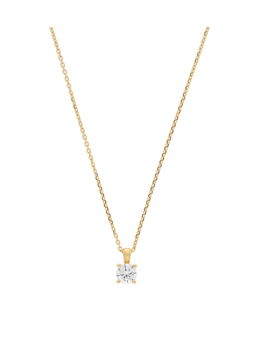Diamond Solitaire Pendant with 0.70ct Round Brilliant Diamond in 18ct Yellow Gold