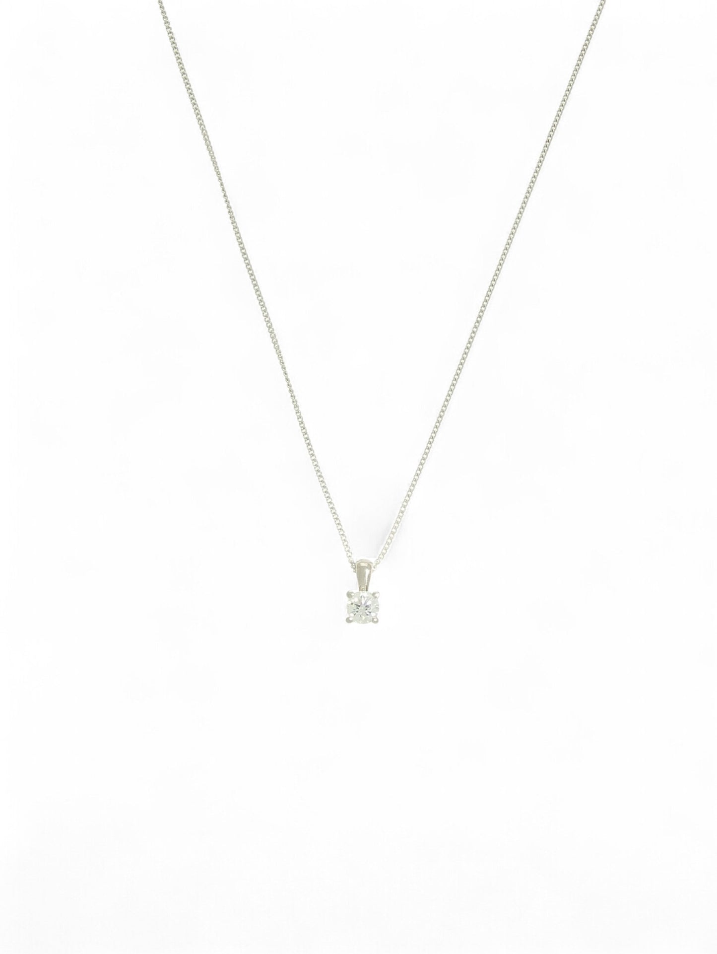 Diamond Solitaire Pendant 0.25ct Round Brilliant in Platinum
