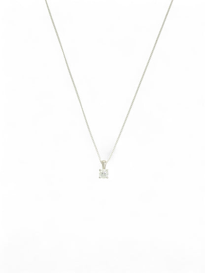 Diamond Solitaire Pendant 0.25ct Round Brilliant in Platinum
