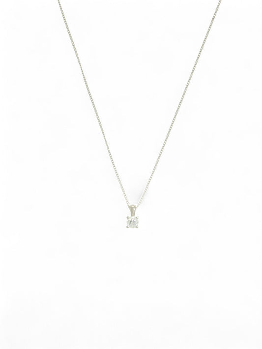 Diamond Solitaire Pendant 0.25ct Round Brilliant in Platinum