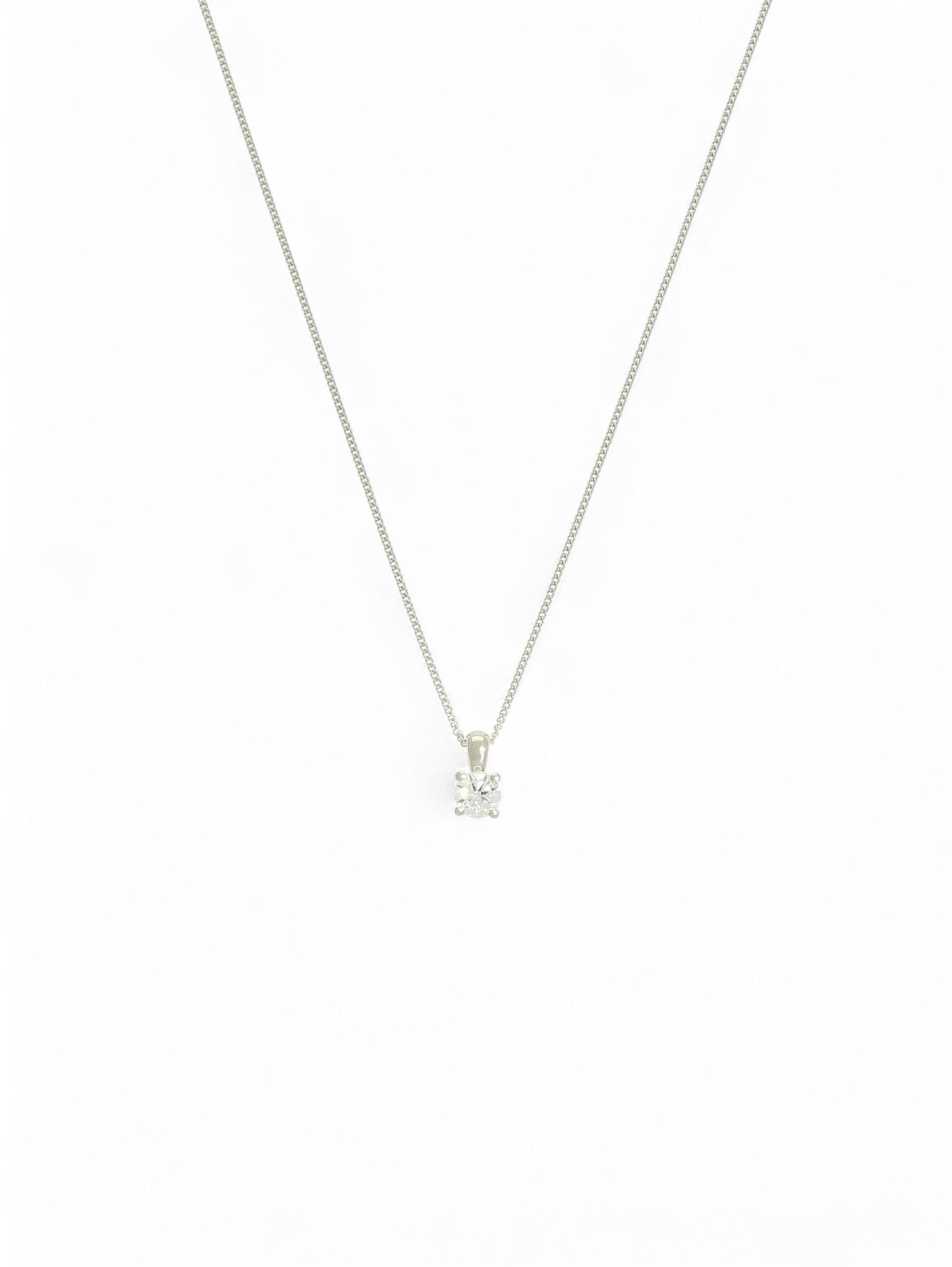 Diamond Solitaire Pendant 0.30ct Round Brilliant in Platinum