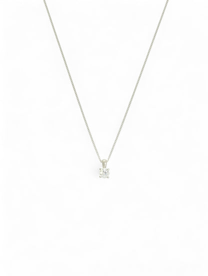 Diamond Solitaire Pendant 0.30ct Round Brilliant in Platinum