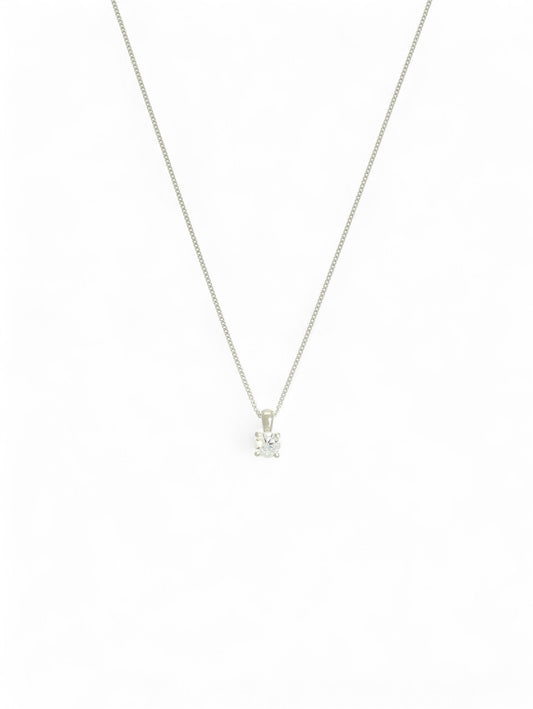 Diamond Solitaire Pendant 0.30ct Round Brilliant in Platinum