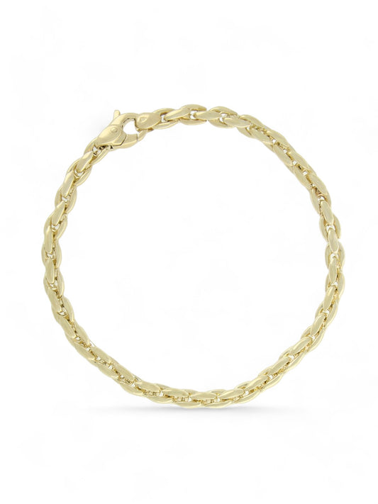 Tight Oval Link 19cm Bracelet in 9ct Yellow Gold