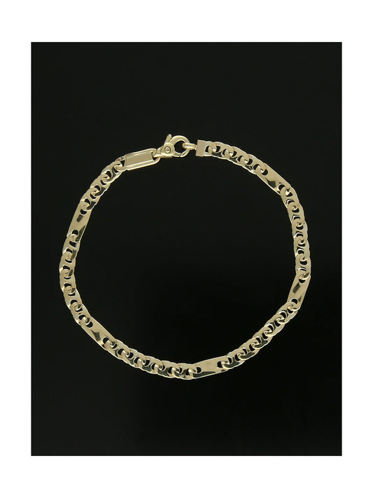 Fancy Flat Link Bracelet in 9ct Yellow Gold
