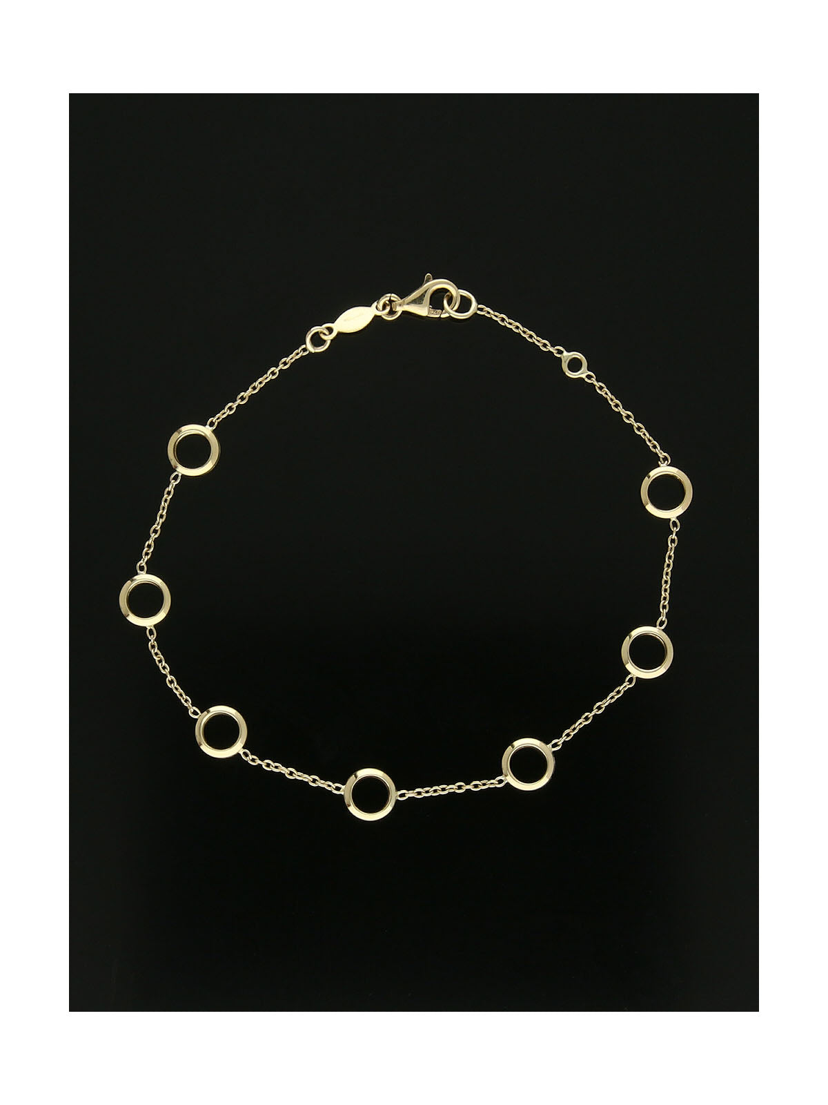 Open Circle Station Bracelet in 9ct Yellow Gold