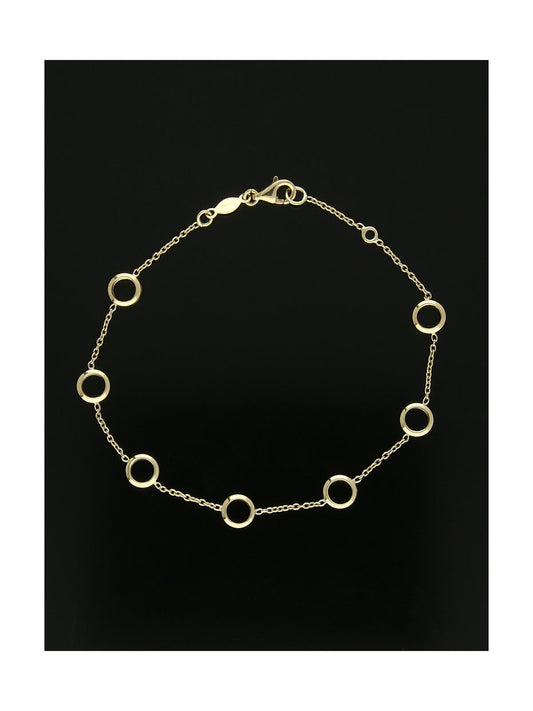 Open Circle Station Bracelet in 9ct Yellow Gold