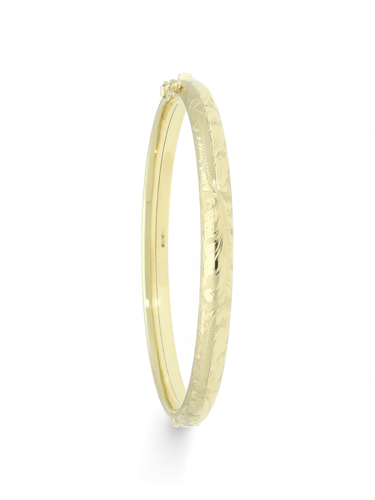 Hand Engraved Bangle in 9ct Yellow Gold