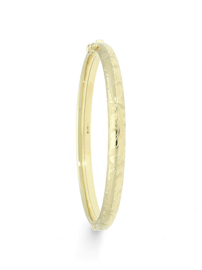 Hand Engraved Bangle in 9ct Yellow Gold