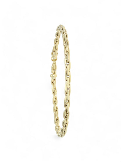 Tight Small Oval Link 19cm Bracelet in 9ct Yellow Gold