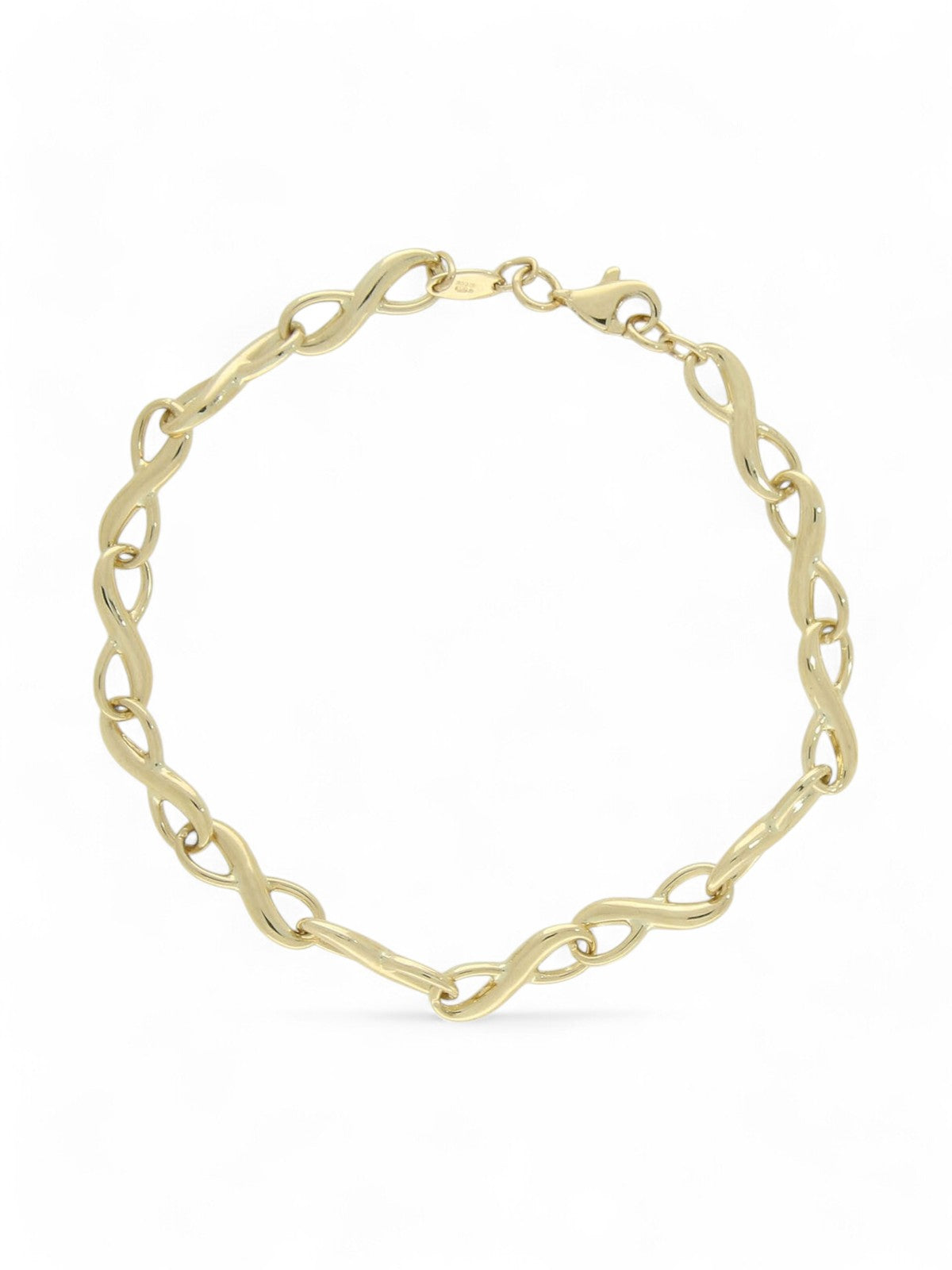 Interlocking Figure of Eight Bracelet in 9ct Yellow Gold