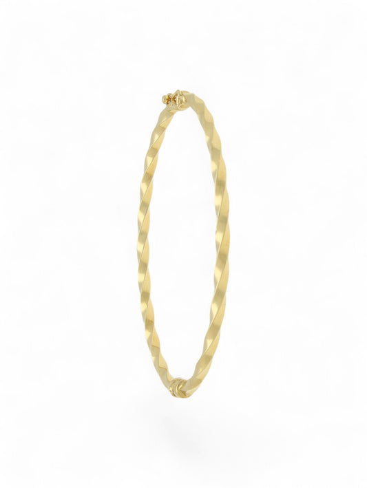 Twisted Hinged Bangle in 9ct Yellow Gold