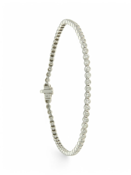 Diamond Line Bracelet 1.10ct in 9ct White Gold