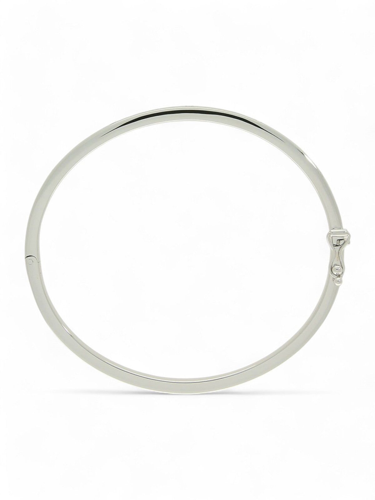 Diamond Round Brilliant Rubover Hinged Bangle in 9ct White Gold