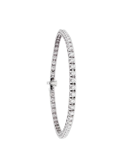 Diamond Line Bracelet with 2.02ct of Round Brilliant Diamonds in 9ct White Gold