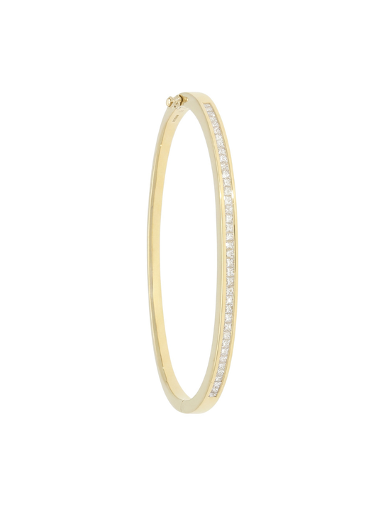 Diamond Bangle with 1.08ct of Princess Cut Diamonds in 18ct Yellow Gold