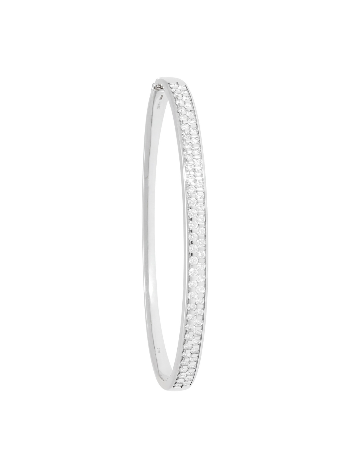 Double Row Diamond Bangle with 1.42ct of Round Brilliant Diamonds in 18ct White Gold