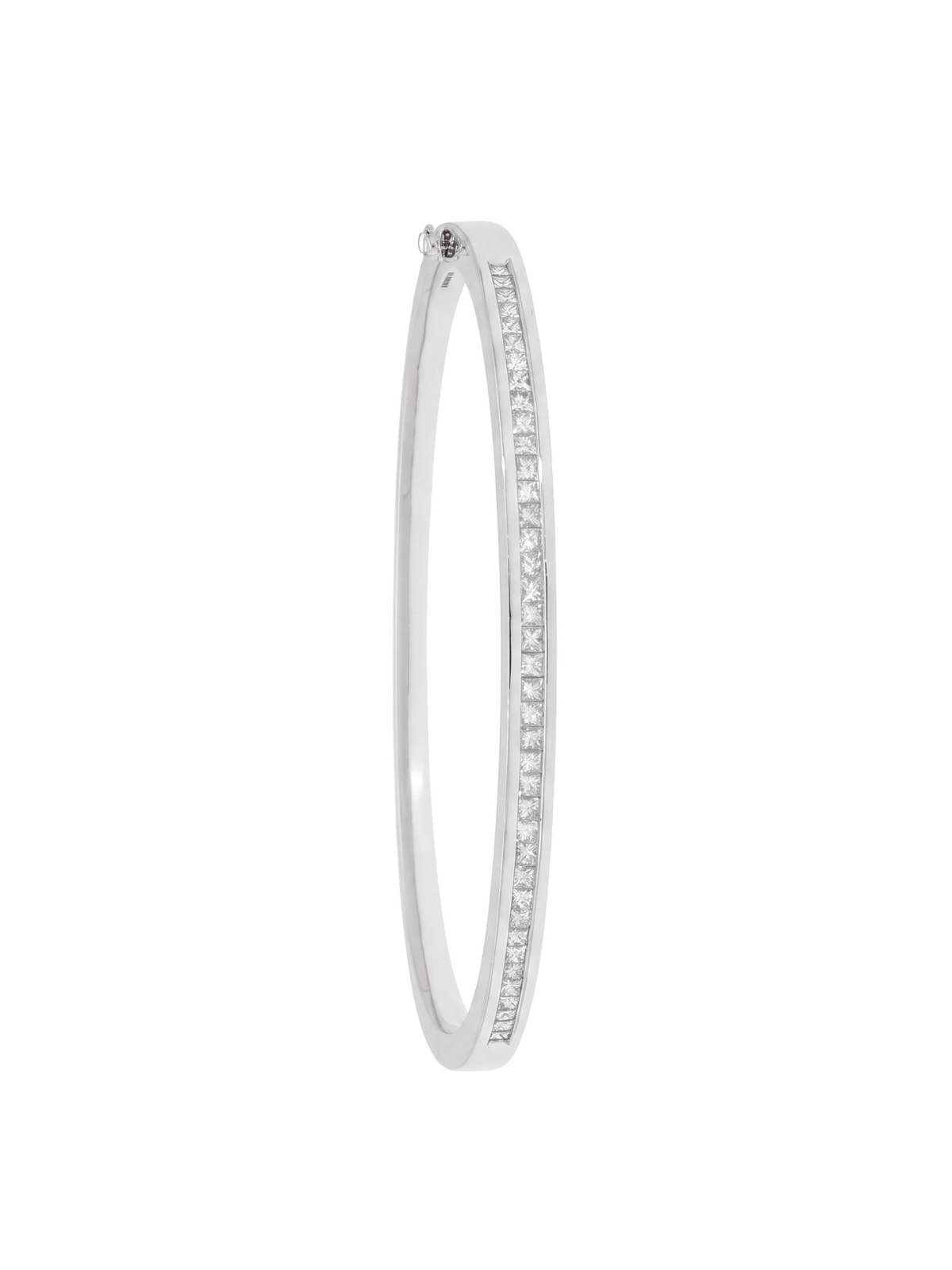 Diamond Hinged Bangle with 1.08ct of Round Brilliant Diamonds in 18ct White Gold
