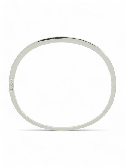 Diamond Channel Set Hinged Bangle 1.08ct in 18ct White Gold