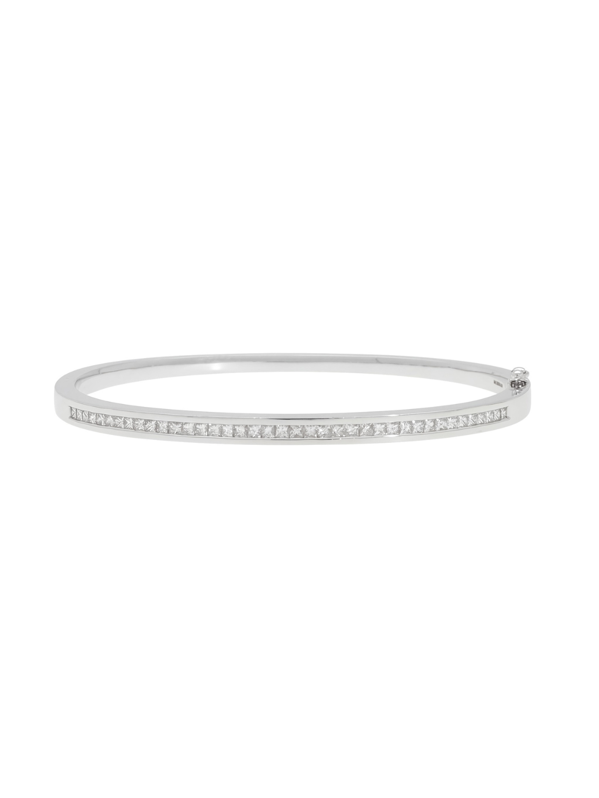 Diamond Hinged Bangle with 1.08ct of Round Brilliant Diamonds in 18ct White Gold
