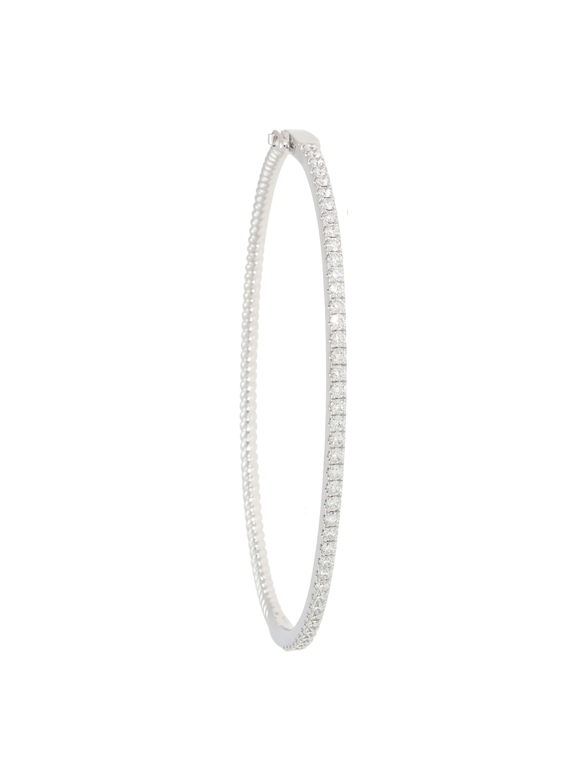 Diamond & Half Twist Hinged Bangle with 1.00ct of Round Brilliant Diamonds in 18ct White Gold
