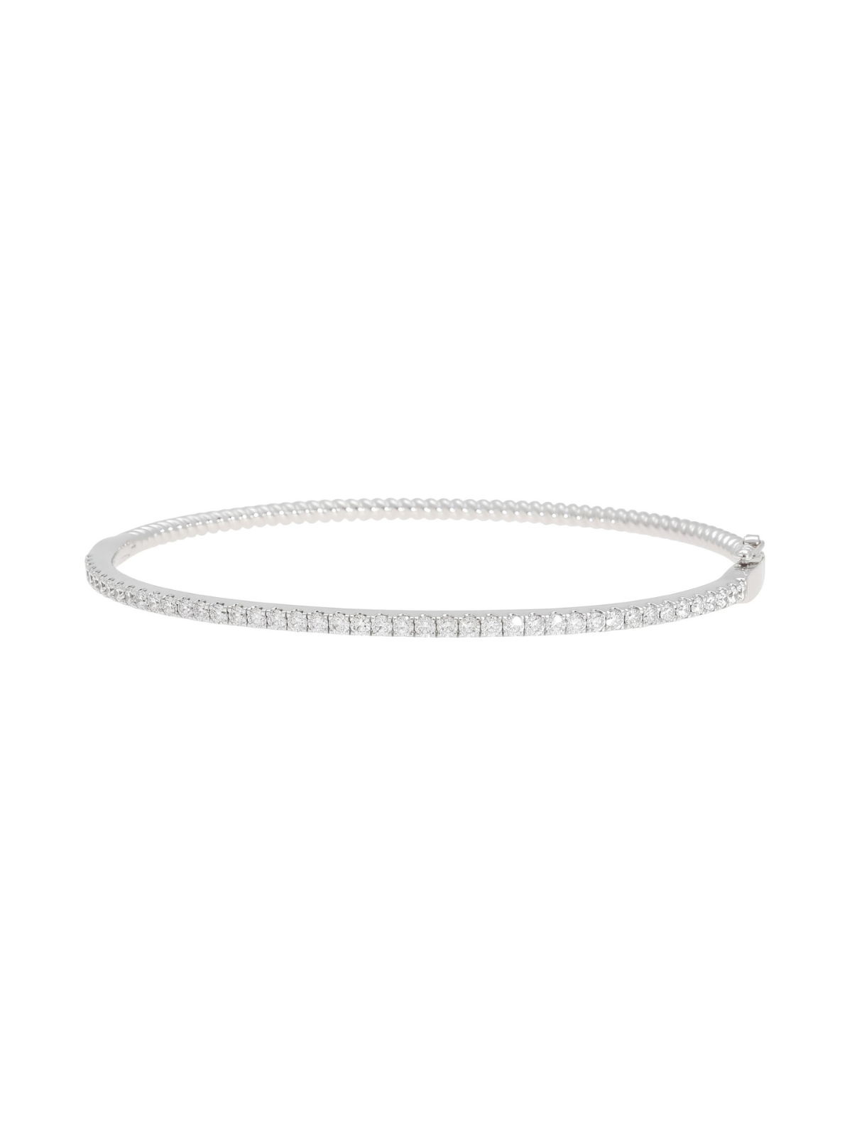 Diamond & Half Twist Hinged Bangle with 1.00ct of Round Brilliant Diamonds in 18ct White Gold