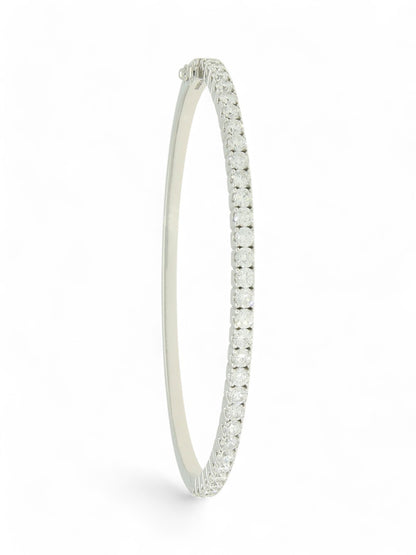 Diamond Hinged Bangle 2.57ct in 18ct White Gold
