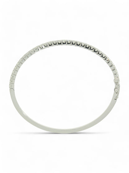 Diamond Hinged Bangle 2.57ct in 18ct White Gold