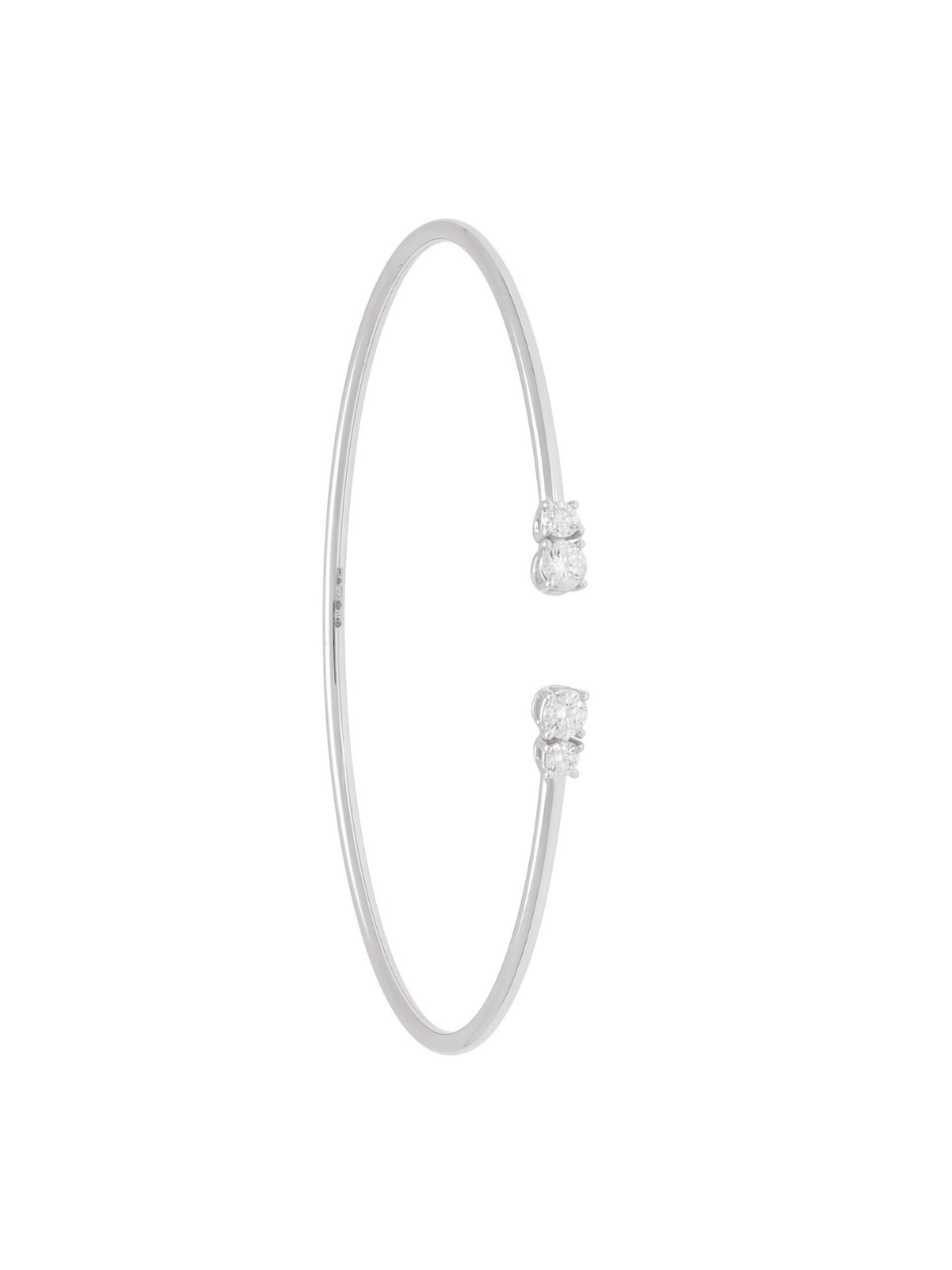 Diamond Open Bangle with 0.38ct of Round Brilliant Diamonds in 18ct White Gold