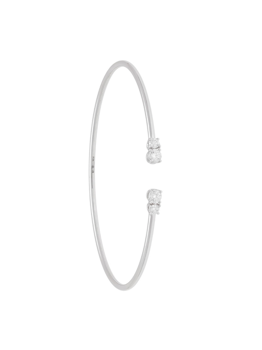 Diamond Open Bangle with 0.38ct of Round Brilliant Diamonds in 18ct White Gold
