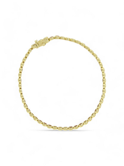 Ruby & Diamond Line Bracelet in 9ct Yellow Gold