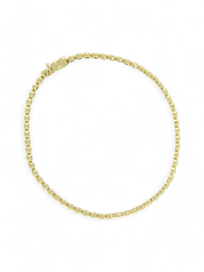 Emerald & Diamond Line Bracelet in 9ct Yellow Gold